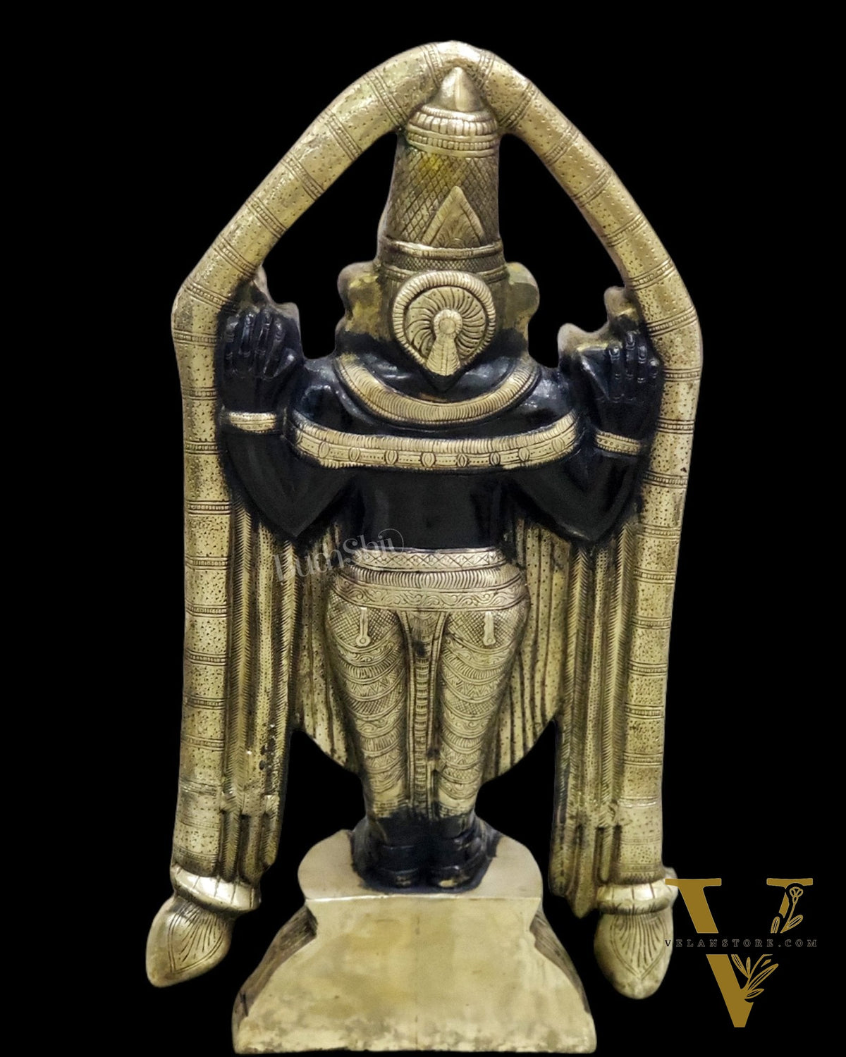 Tirupati Balaji Brass statue 22 inch | Handcrafted in India Black finish