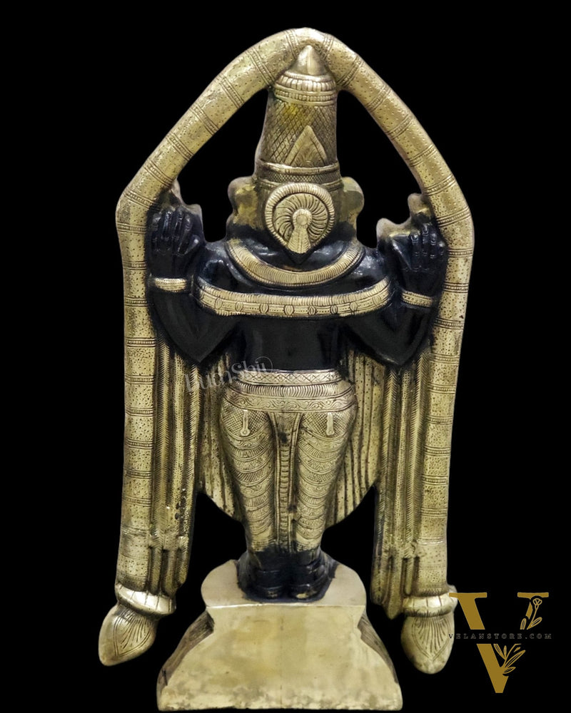 Tirupati Balaji Brass statue 22 inch | Handcrafted in India Black finish