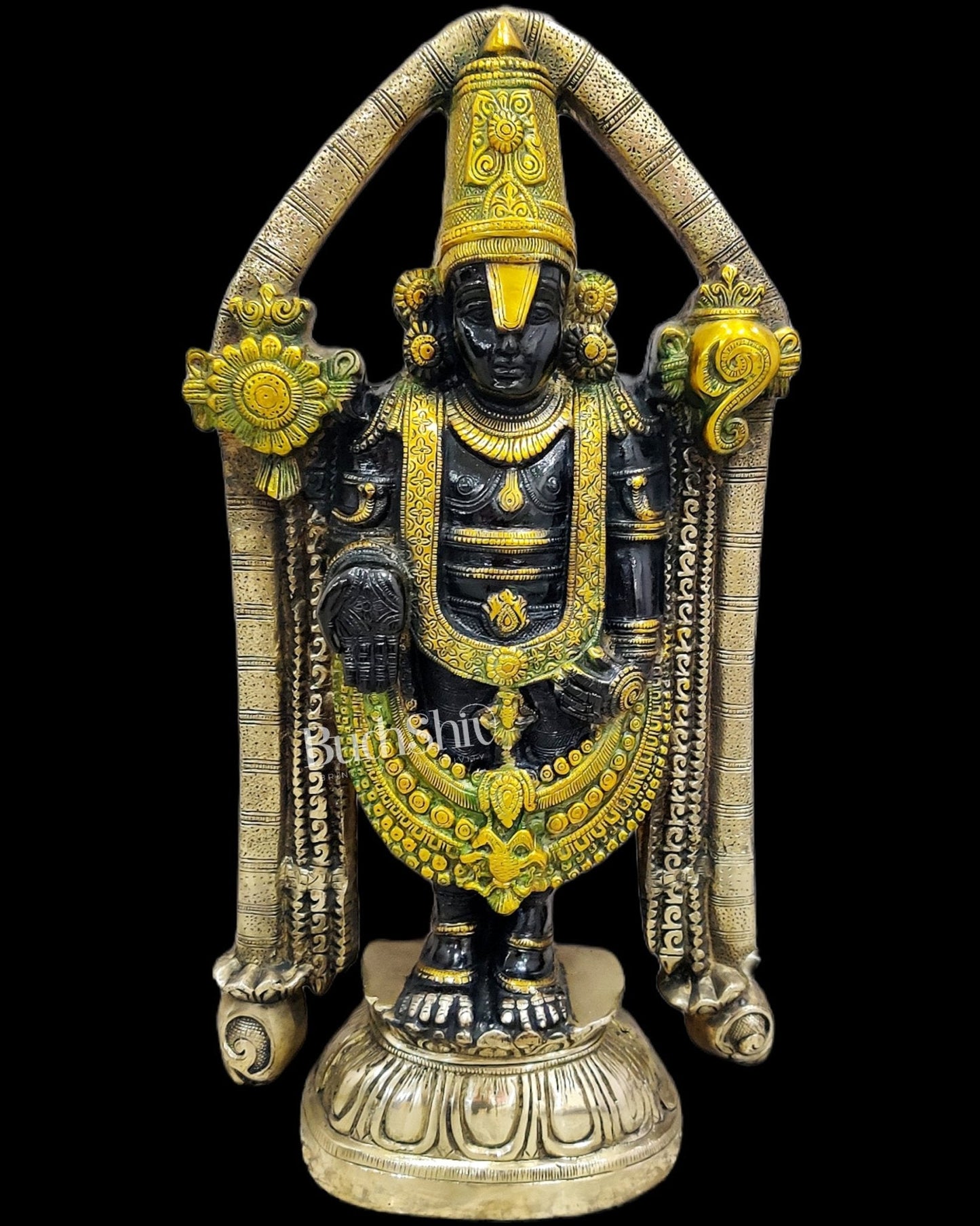 Tirupati Balaji Brass statue 22 inch | Handcrafted in India Black finish