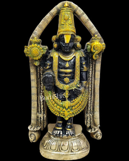 Tirupati Balaji Brass statue 22 inch | Handcrafted in India Black finish