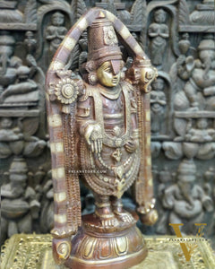 Tirupati Balaji Brass statue 22 inch | Handcrafted in India Brown finish