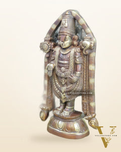 Tirupati Balaji Brass statue 22 inch | Handcrafted in India Brown finish