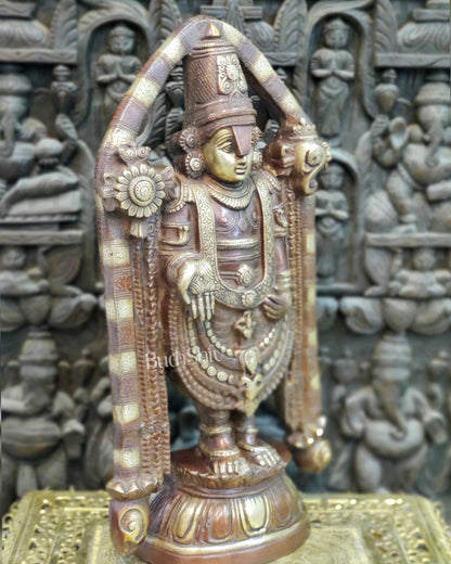 Tirupati Balaji Brass statue 22 inch | Handcrafted in India Brown finish