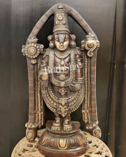 Tirupati Balaji Brass statue 22 inch | Handcrafted in India Brown finish