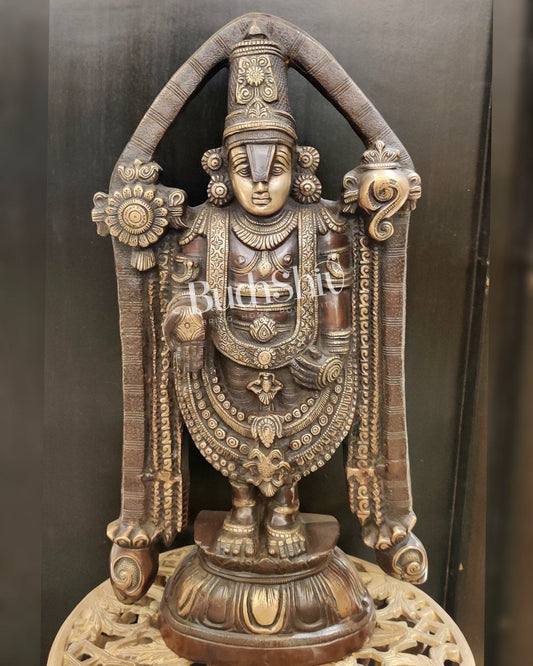 Tirupati Balaji Brass statue 22 inch | Handcrafted in India Brown finish
