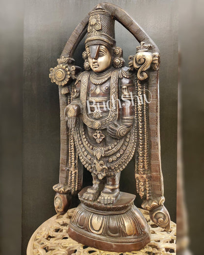Tirupati Balaji Brass statue 22 inch | Handcrafted in India Brown finish