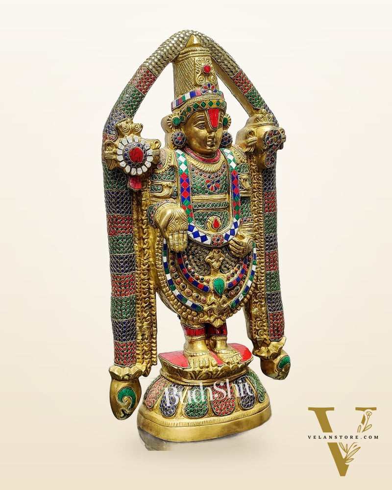 Tirupati Balaji Brass statue 22 inch | Handcrafted in India