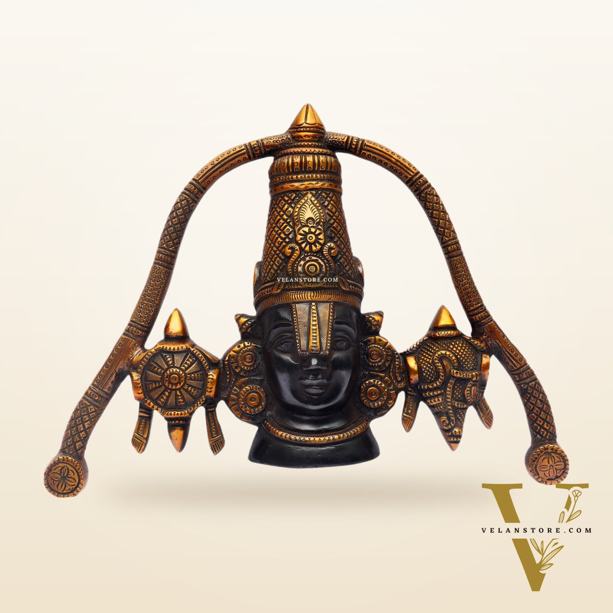 Tirupati Balaji Brass Wall Hanging | Lord Venkateshwara Perumal | Handcrafted Marvel | 8.5x11.5x2 inch