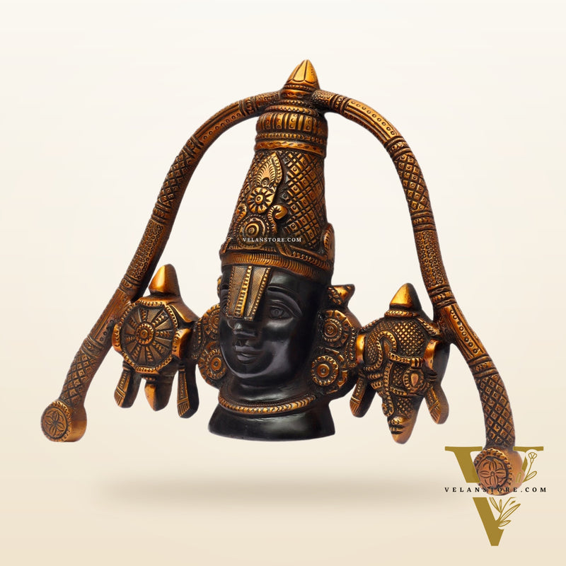 Tirupati Balaji Brass Wall Hanging | Lord Venkateshwara Perumal | Handcrafted Marvel | 8.5x11.5x2 inch