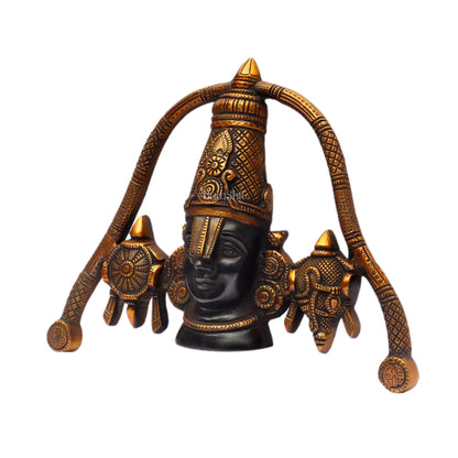 Tirupati Balaji Brass Wall Hanging | Lord Venkateshwara Perumal | Handcrafted Marvel | 8.5x11.5x2 inch