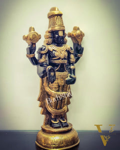 Tirupati Balaji lord Venkateshwara Brass Statue 16 inches black and gold