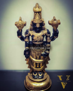 Tirupati Balaji lord Venkateshwara Brass Statue 16 inches black and gold