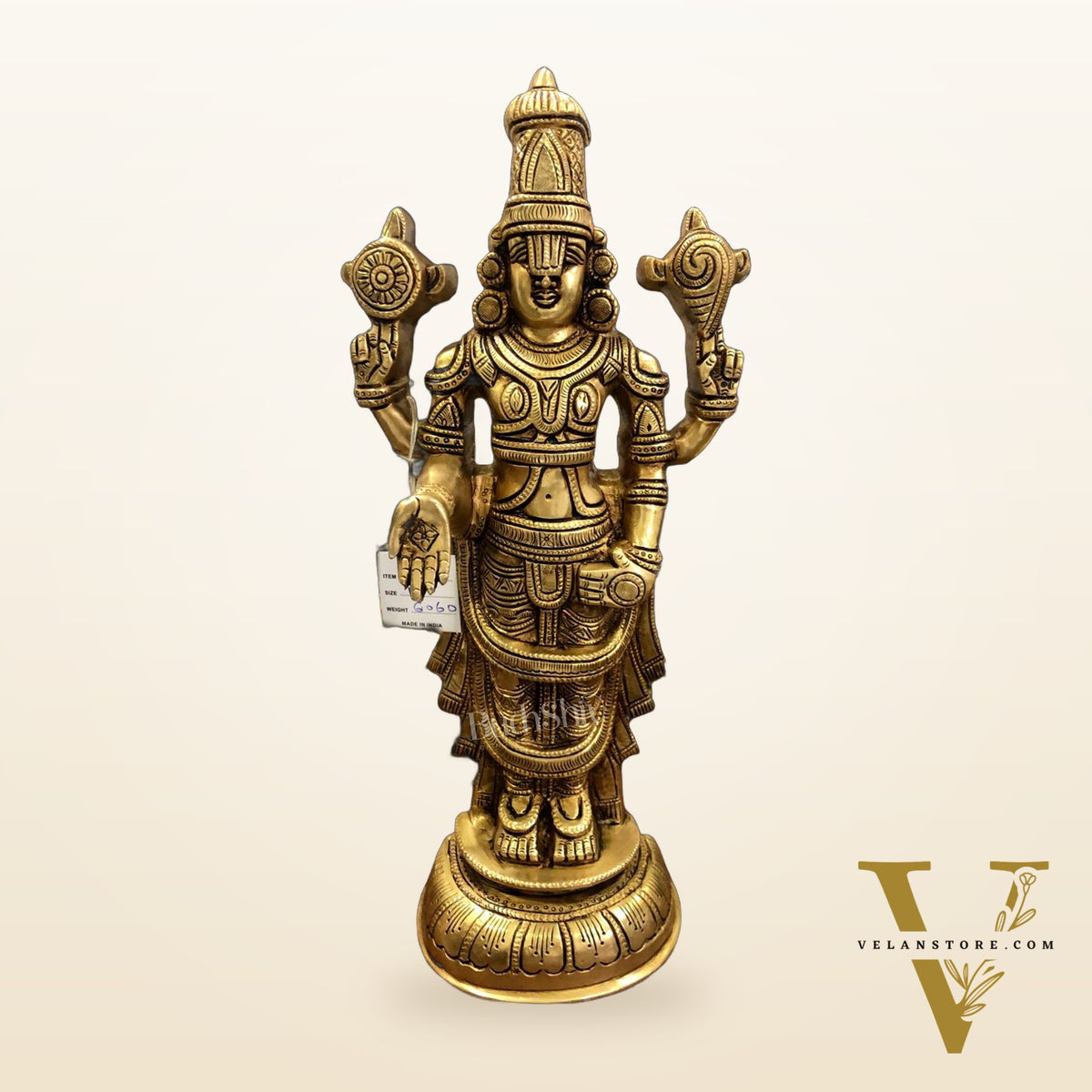 Tirupati Balaji lord Venkateshwara Brass Statue 16 inches gold