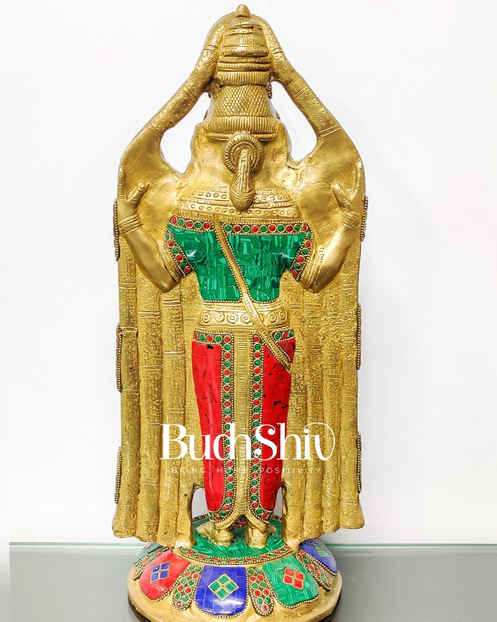 Tirupati Balaji Statue in Superfine Brass 18" with stonework
