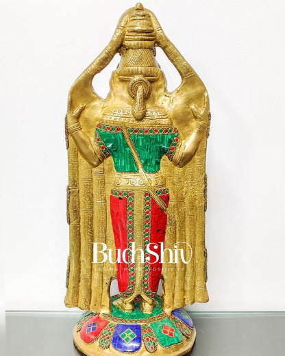 Tirupati Balaji Statue in Superfine Brass 18" with stonework