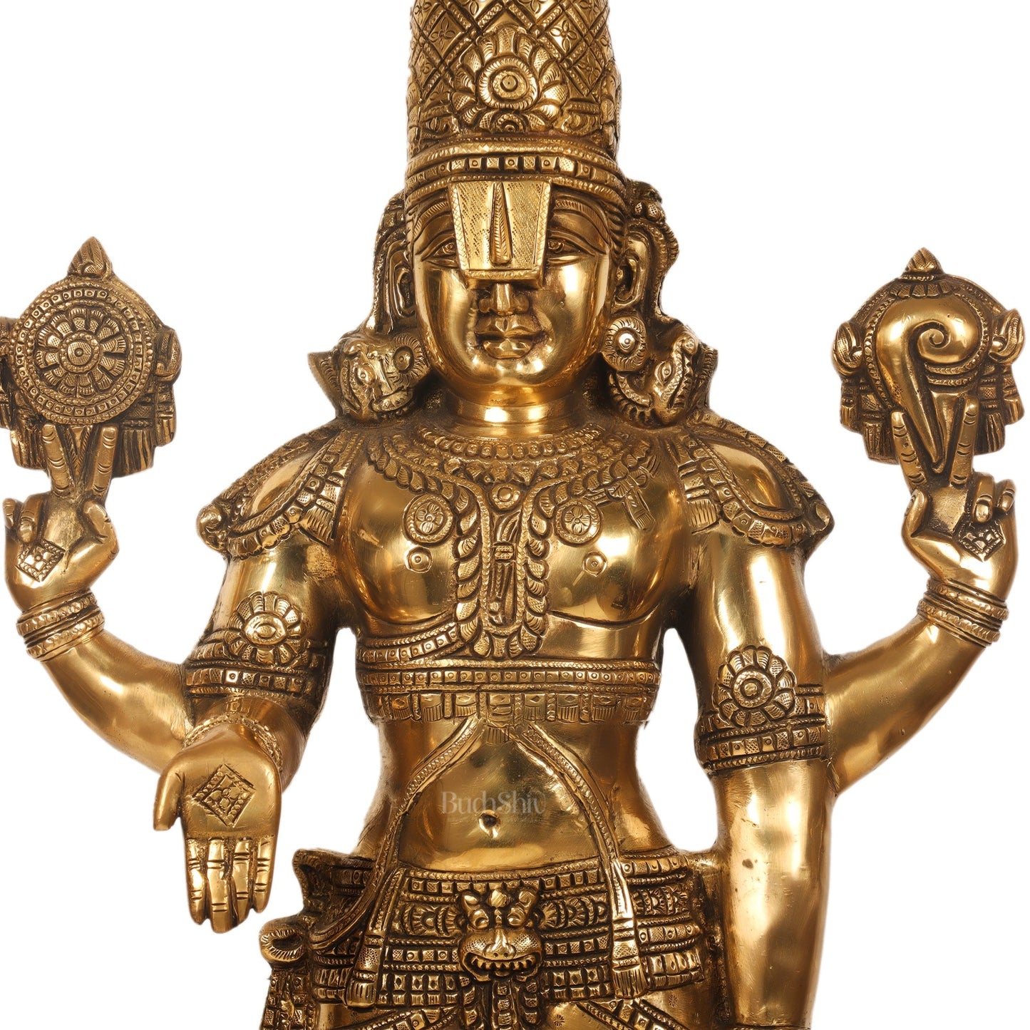 Pure Brass Tirupati Balaji Idol | Lord Venkateshwara | 33.5 Inch Height, 13.5 Inch Width, 7.5 Inch Depth