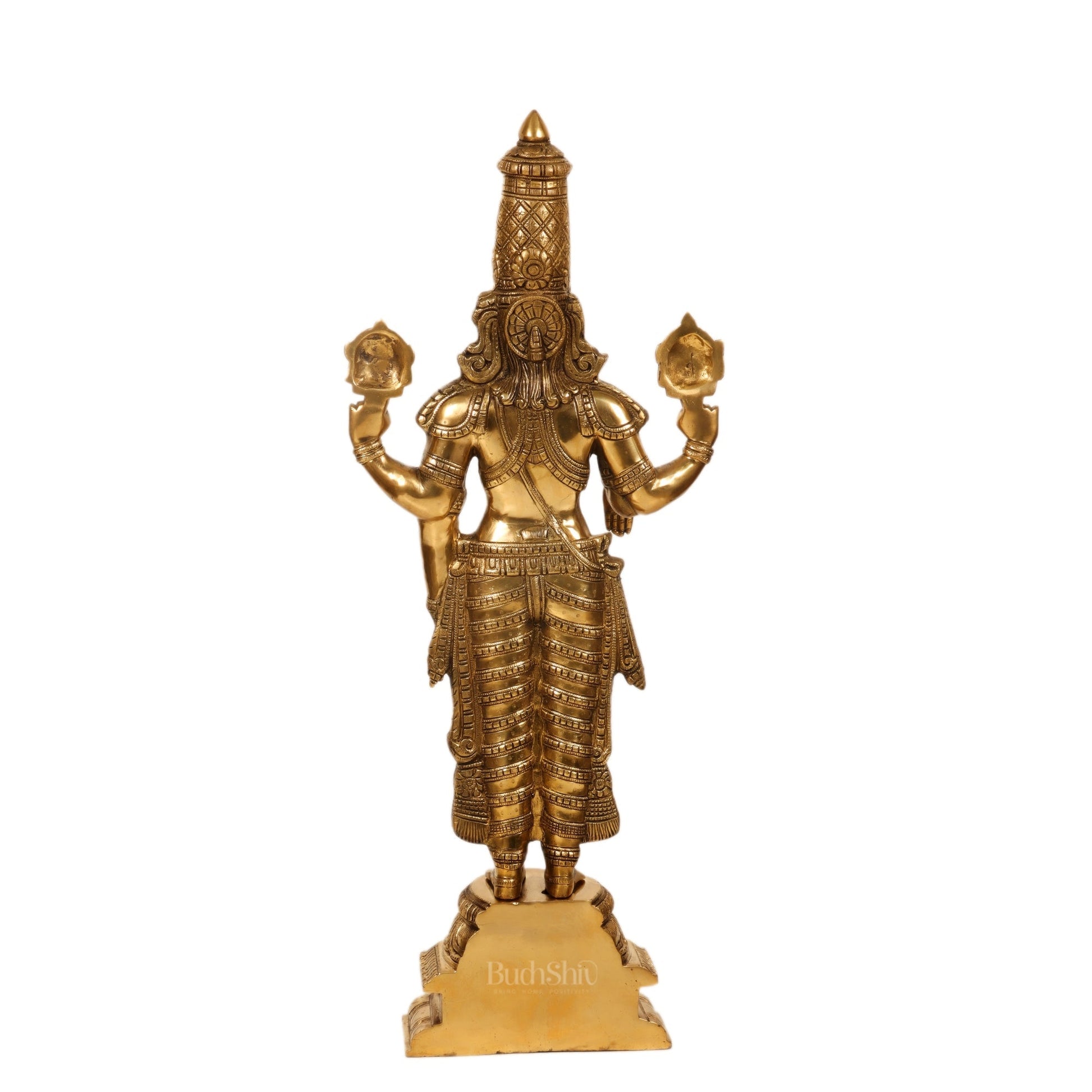 Pure Brass Tirupati Balaji Idol | Lord Venkateshwara | 33.5 Inch Height, 13.5 Inch Width, 7.5 Inch Depth