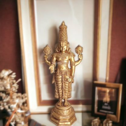 Tirupati Balaji Venkateshwar Brass Statue/Idol 33 inches