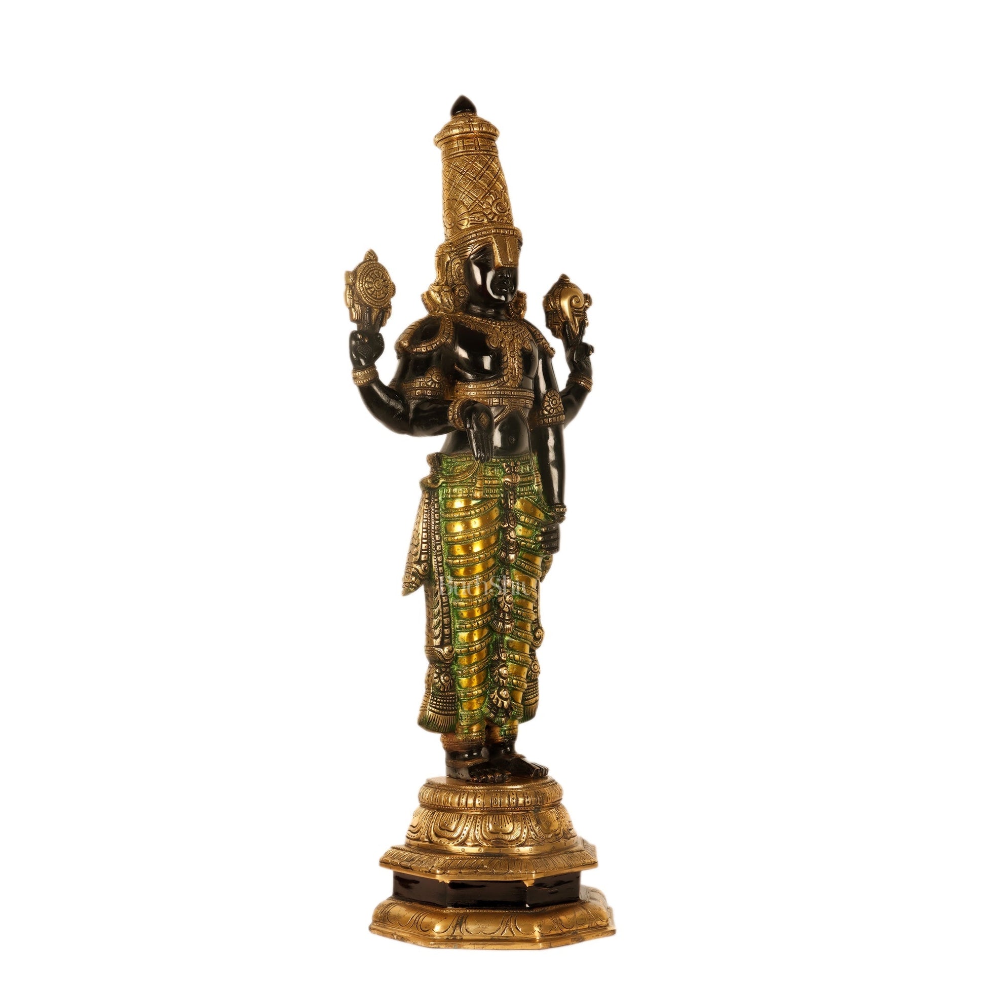 Pure Brass Tirupati Balaji Idol | Lord Venkateshwara | 33.5 Inch