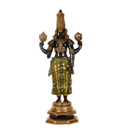 Pure Brass Tirupati Balaji Idol | Lord Venkateshwara | 33.5 Inch