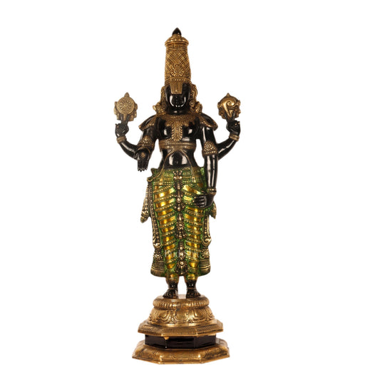 Pure Brass Tirupati Balaji Idol | Lord Venkateshwara | 33.5 Inch