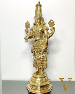 Tirupati Balaji Venkateshwar Polished Brass Statue/Idol 33 inches