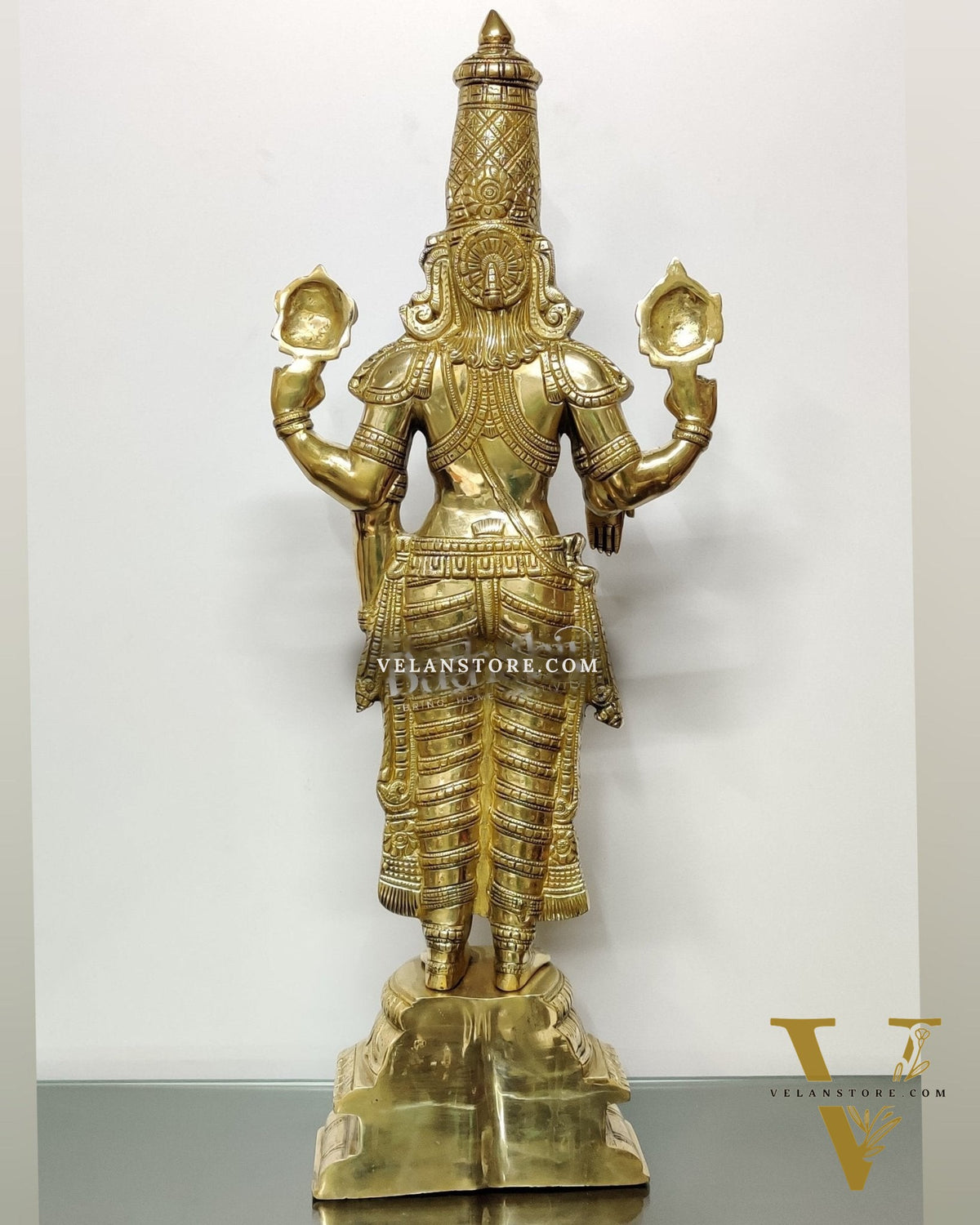 Tirupati Balaji Venkateshwar Polished Brass Statue/Idol 33 inches