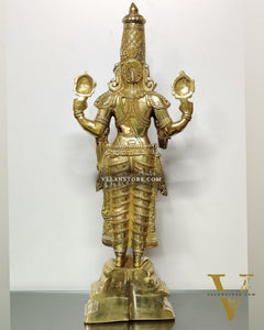 Tirupati Balaji Venkateshwar Polished Brass Statue/Idol 33 inches