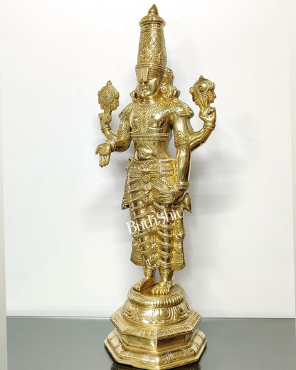 Tirupati Balaji Venkateshwar Polished Brass Statue/Idol 33 inches