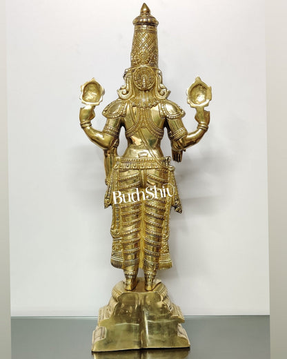 Tirupati Balaji Venkateshwar Polished Brass Statue/Idol 33 inches