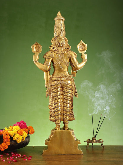 Divine Pure Brass Tirupati Balaji Idol 33"
