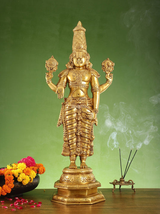 Divine Pure Brass Tirupati Balaji Idol 33"
