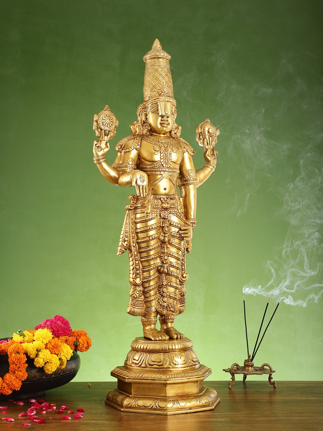 Divine Pure Brass Tirupati Balaji Idol 33"