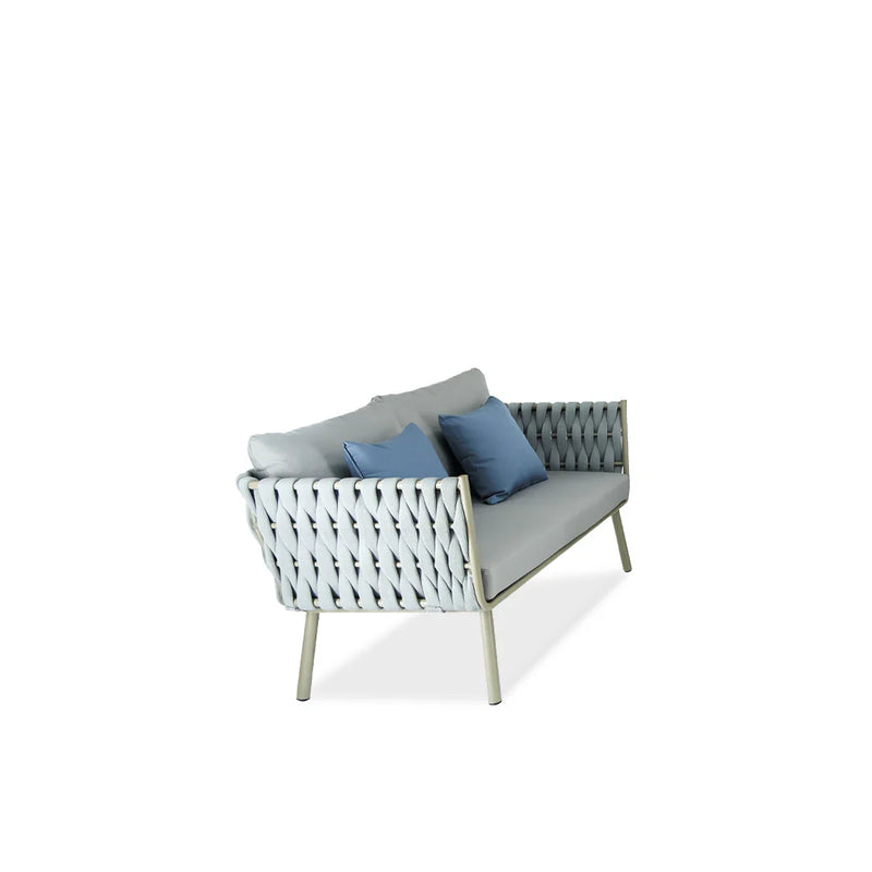 Blasco Outdoor Sofa Set 3 Seater , 2 Double seater and 1 Center Table (Grey) Braided & Rope