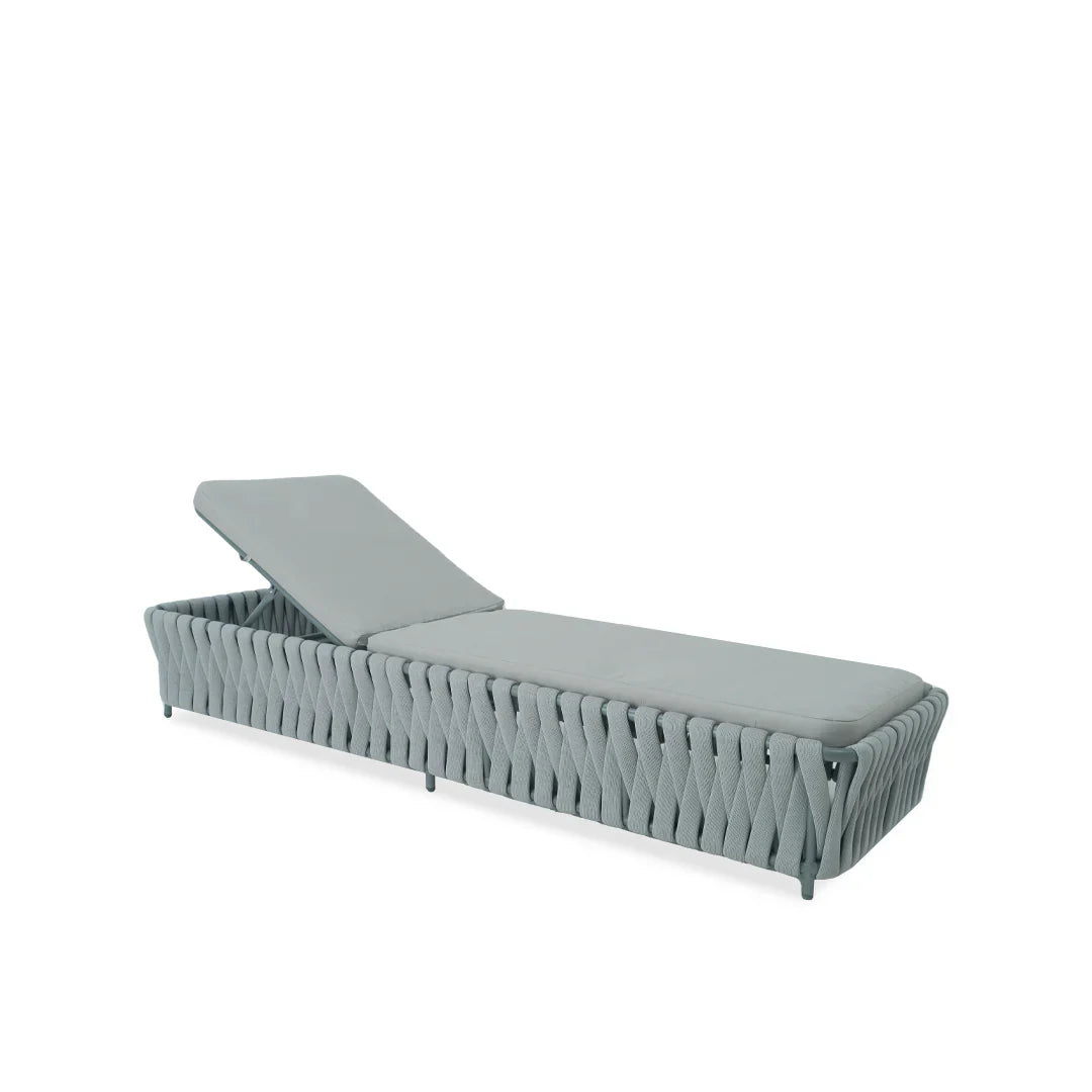 Sadwrn Outdoor Swimming Poolside Lounger Braided & Rope (Grey)