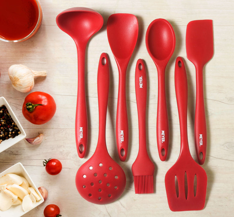 Meyer Silicone Slotted Turner, Red