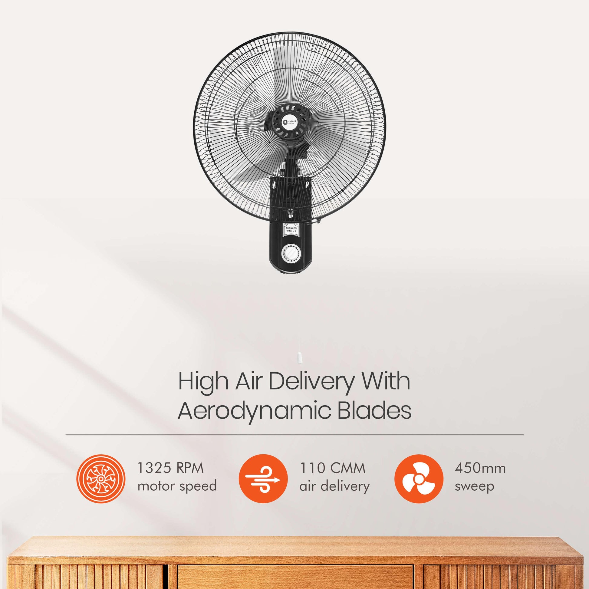 Tornado Wall-II 450mm Wall Fan