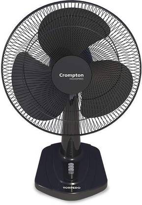 Crompton HS Torpedo with 2 Year Warranty 400 mm Table Fan (Black | Pack of 1)