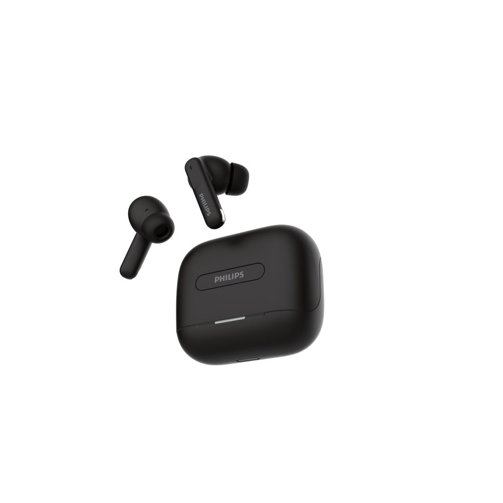 Philips TAT1050 True Wireless Earbuds with ANC, Quad Mic ENC, 50 Hr Playtime, Black (TAT1050BK/94)