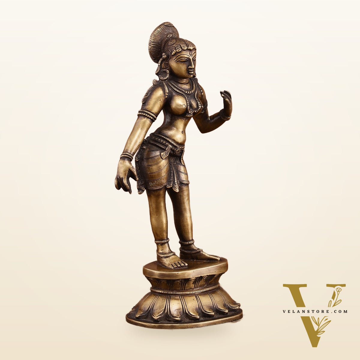 Traditional Brass Apsara Sculpture | 11 Inches | Elegant Design