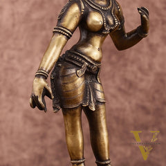 Traditional Brass Apsara Sculpture | 11 Inches | Elegant Design