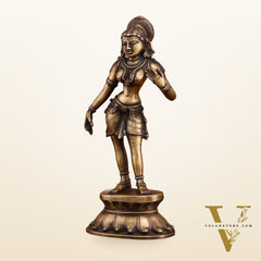Traditional Brass Apsara Sculpture | 11 Inches | Elegant Design