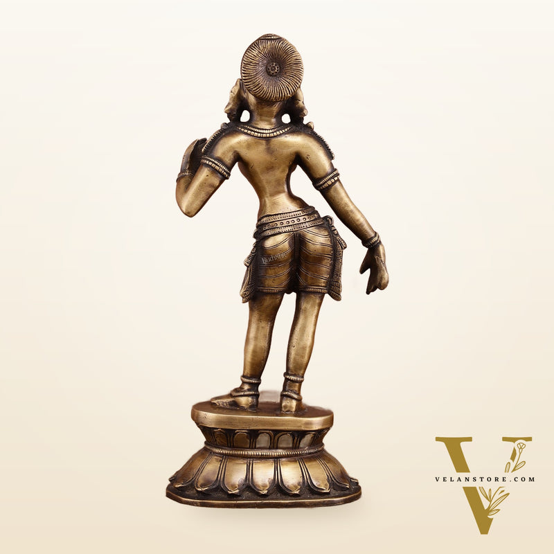 Traditional Brass Apsara Sculpture | 11 Inches | Elegant Design