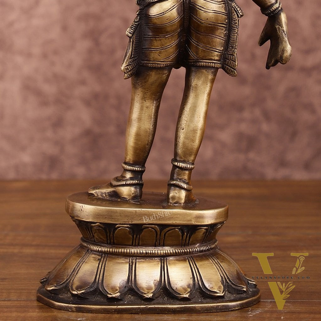 Traditional Brass Apsara Sculpture | 11 Inches | Elegant Design