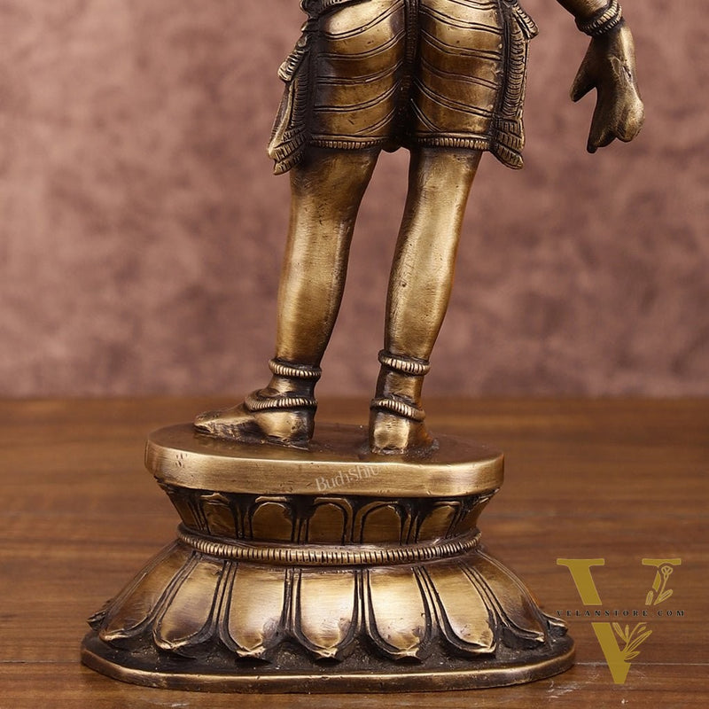 Traditional Brass Apsara Sculpture | 11 Inches | Elegant Design