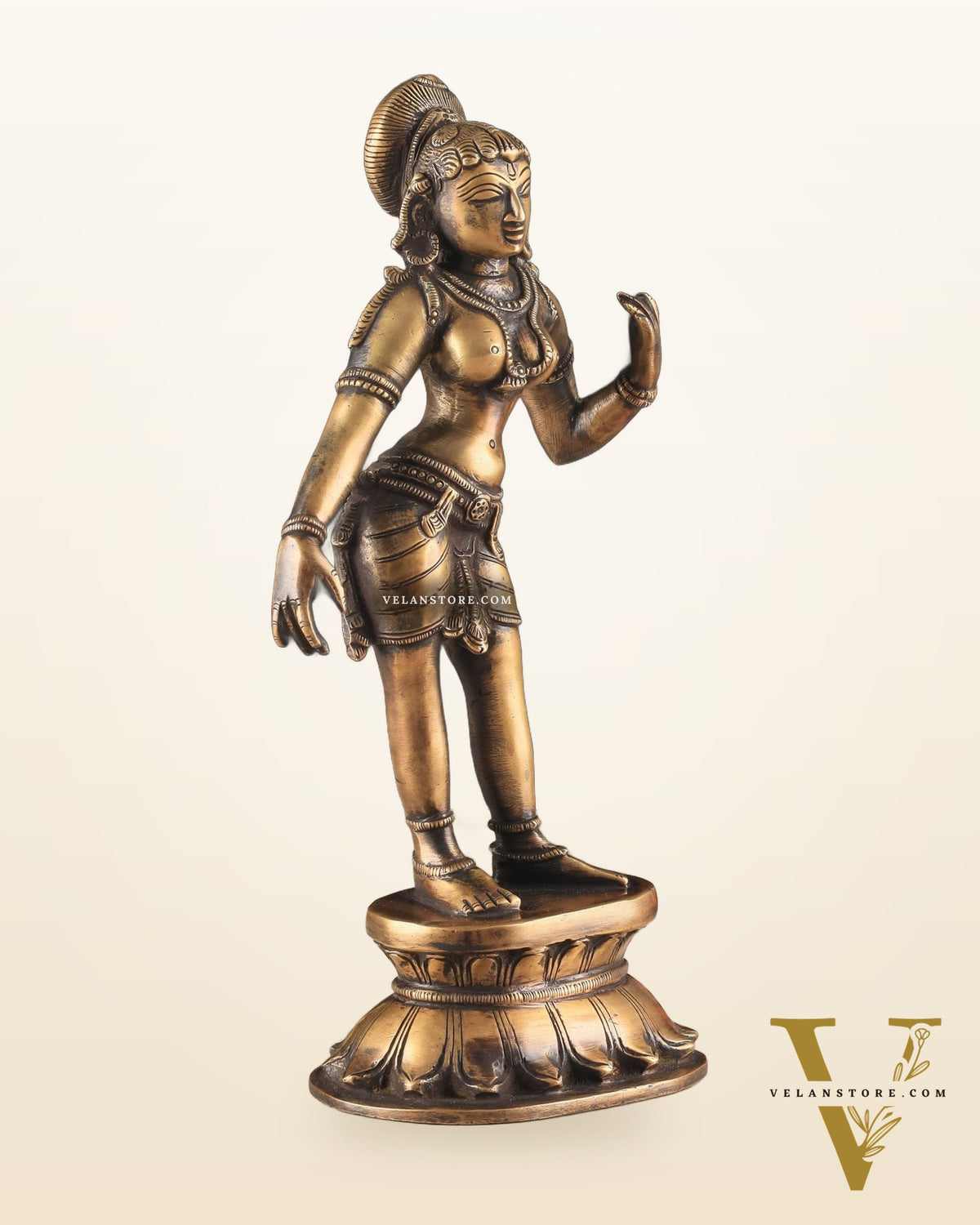 Traditional Brass Apsara Sculpture | 11 Inches | Elegant Design