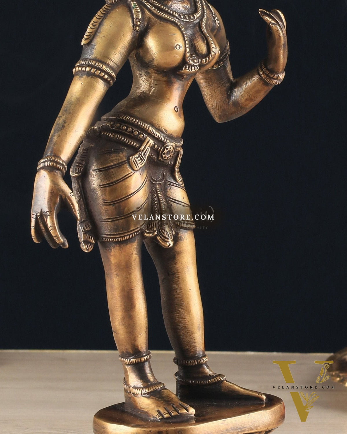 Traditional Brass Apsara Sculpture | 11 Inches | Elegant Design