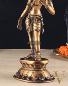Traditional Brass Apsara Sculpture | 11 Inches | Elegant Design