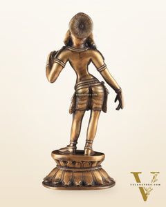 Traditional Brass Apsara Sculpture | 11 Inches | Elegant Design