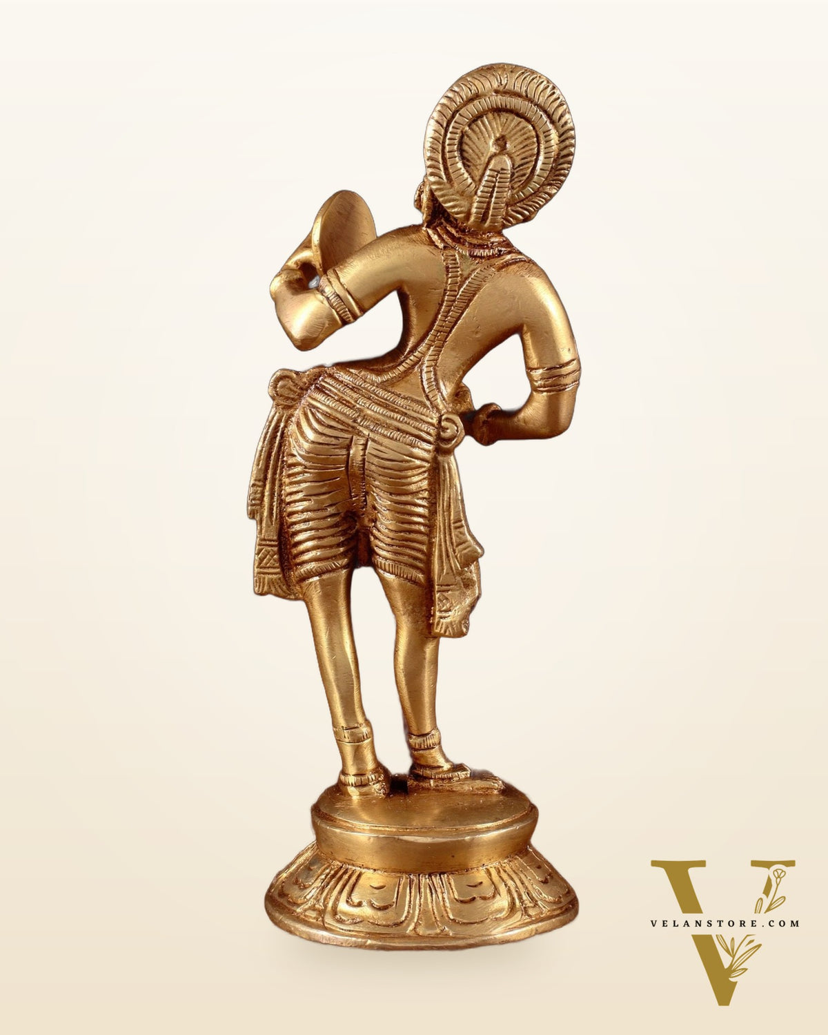 Traditional Brass Apsara with Mirror Showpiece – 6.4”